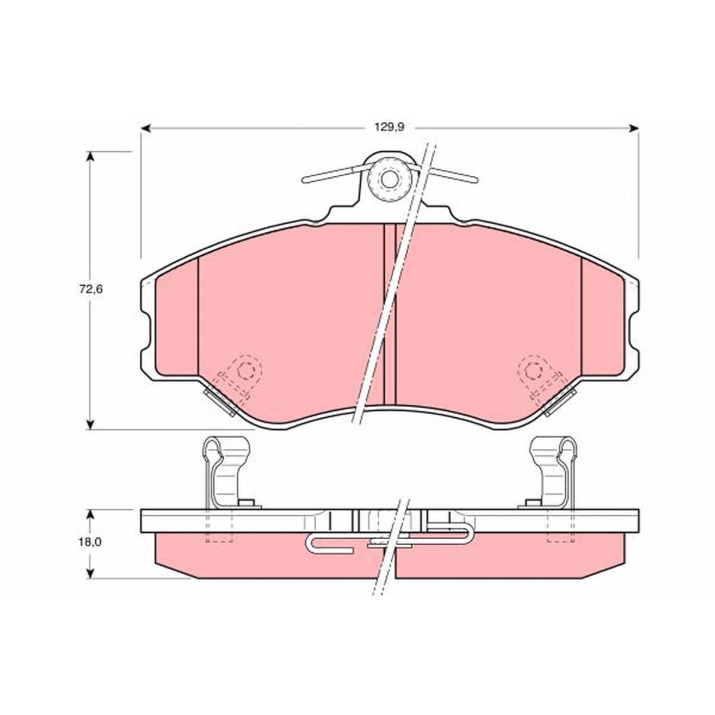Brake pad set, front — Hyundai H100, Bakkie