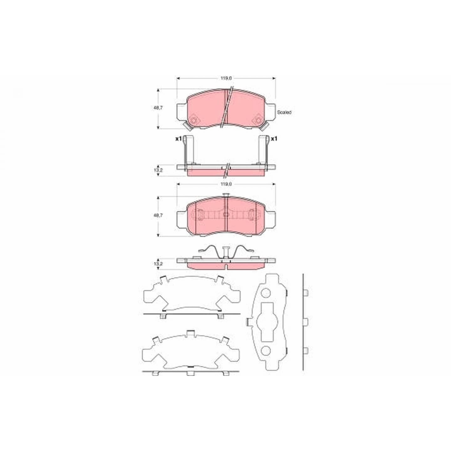 Brake pad set, front — Honda Insight Hybrid