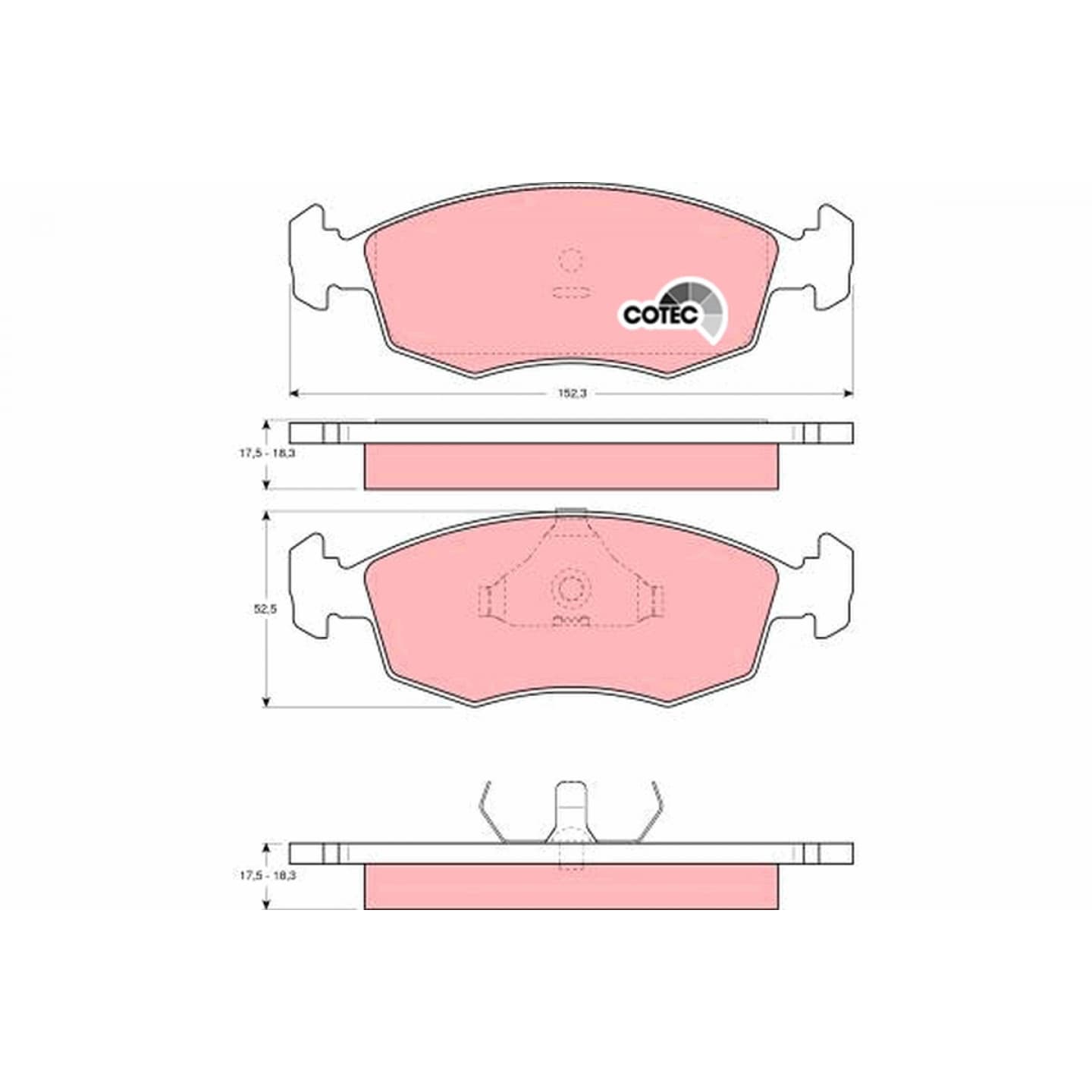 Brake pad set, front — Ford Sierra, Toyota Hilux, Volkswagen Microbus T3
