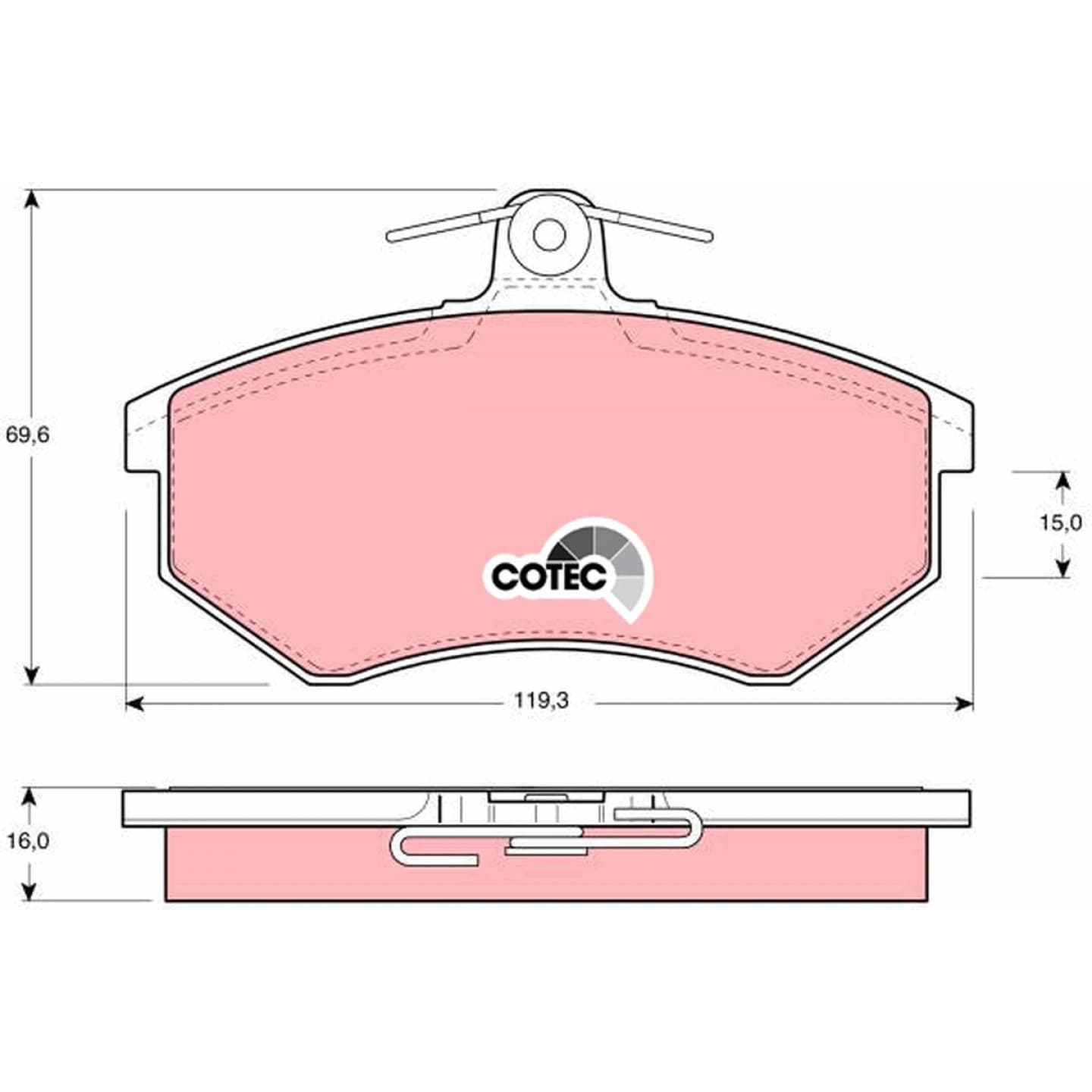 Brake pad set, front — Volkswagen Jetta II, Passat, Polo