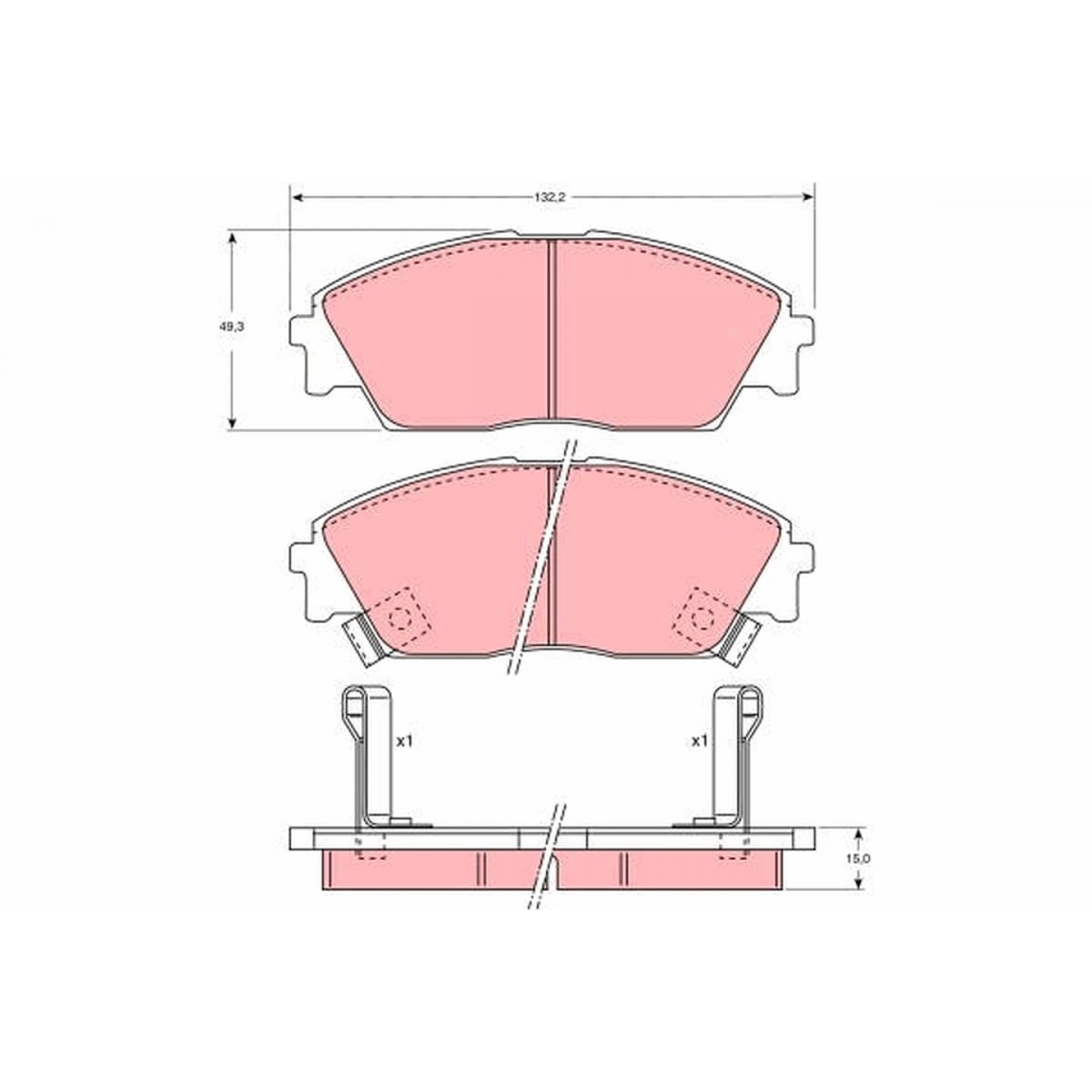 Brake pad set, front — Honda Ballade IV, Civic VI, CR-X II, Prelude III