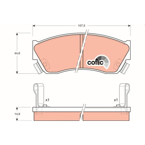 Brake pad set, front — Chana Benni, Tata 207/407, Indica, Indigo