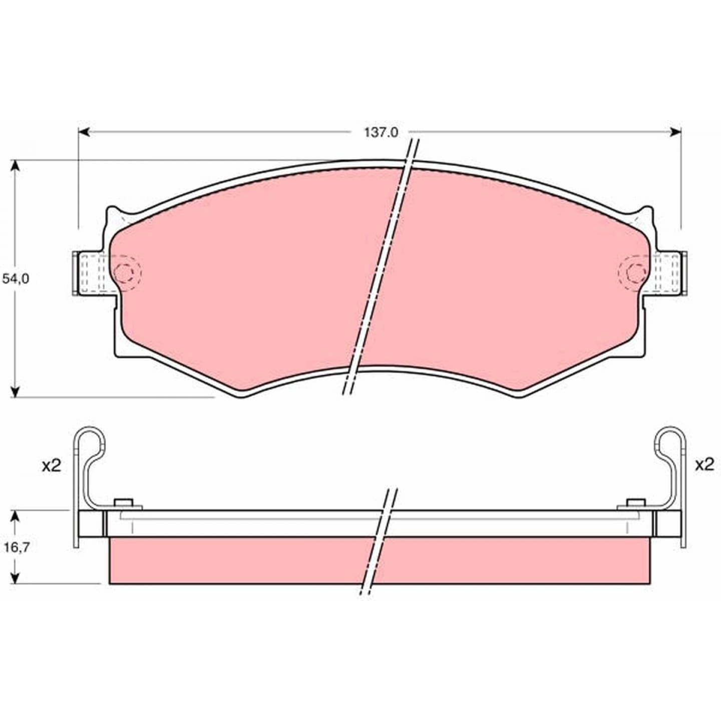 Brake pad set, front — Nissan Almera II