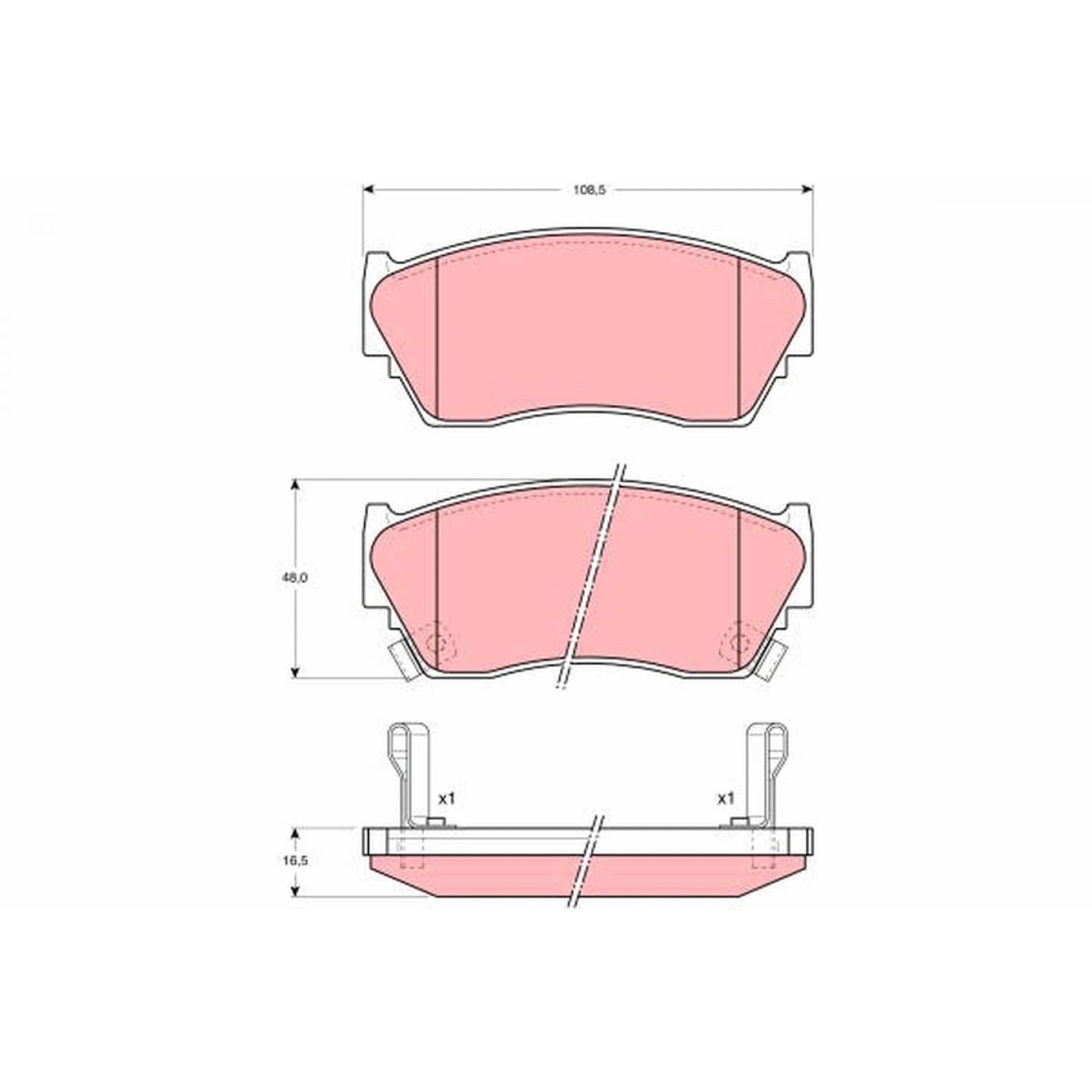 Brake pad set, front — Nissan Sabre, Sentra