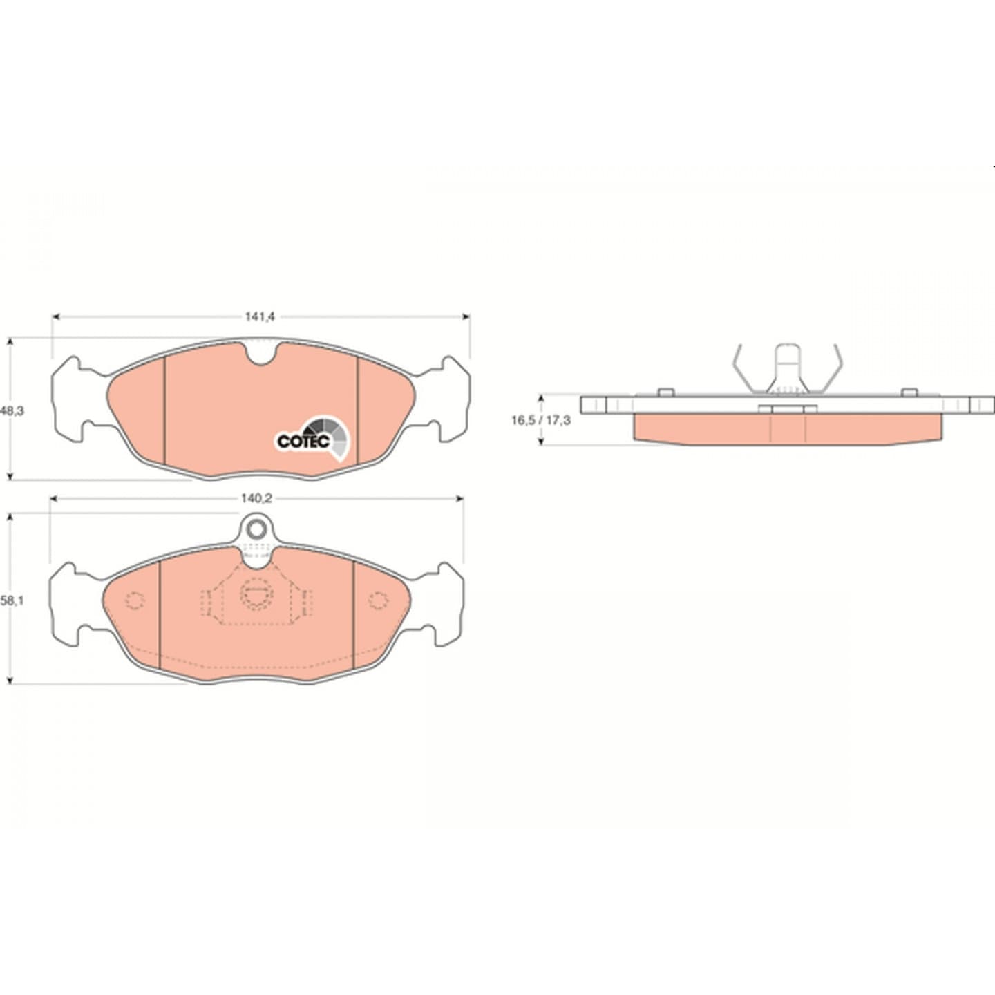 Brake pad set, front — Daewoo Lanos, Opel Astra F, Corsa A/B