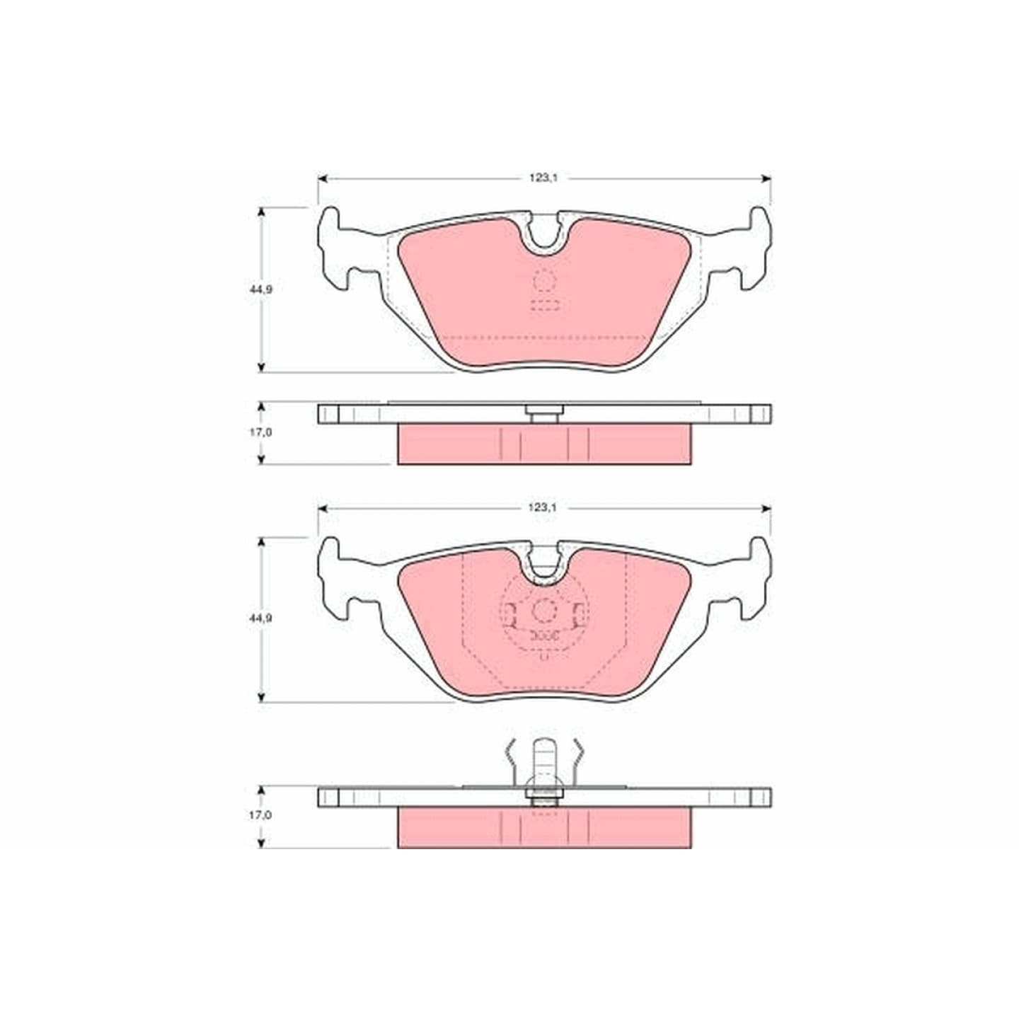 Brake pad set, rear — BMW 3 Series (E36)
