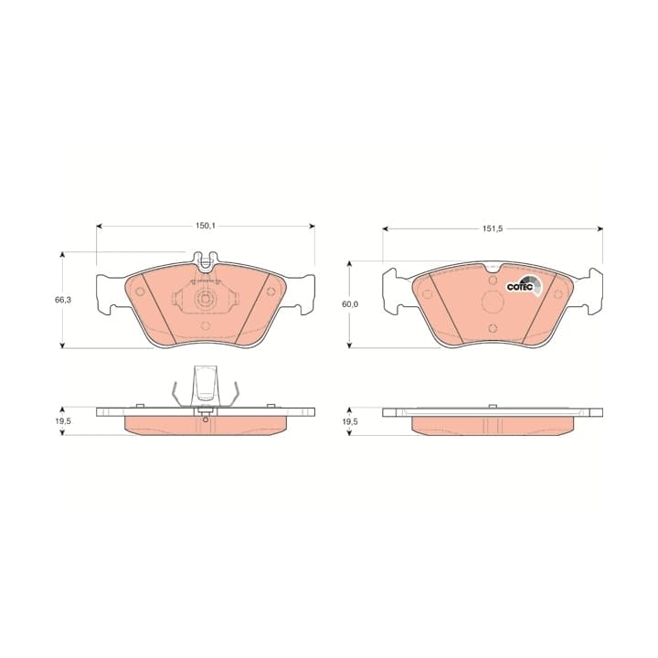 Brake pad set, front — Mercedes-Benz C-Class (W202), E-Class (W210)