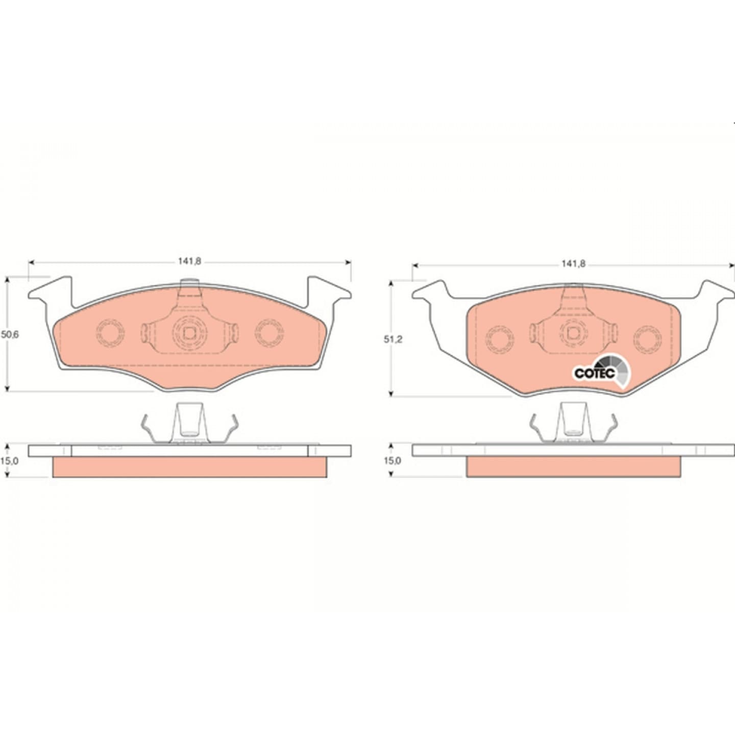 Brake pad set, front — SEAT Ibiza, Volkswagen Golf III, Polo