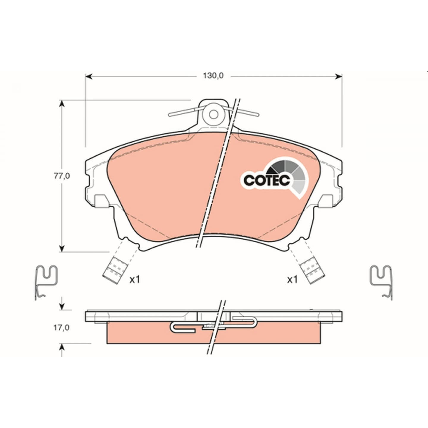 Brake pad set, front — Proton Arena, Smart Forfour, Volvo S40/V40
