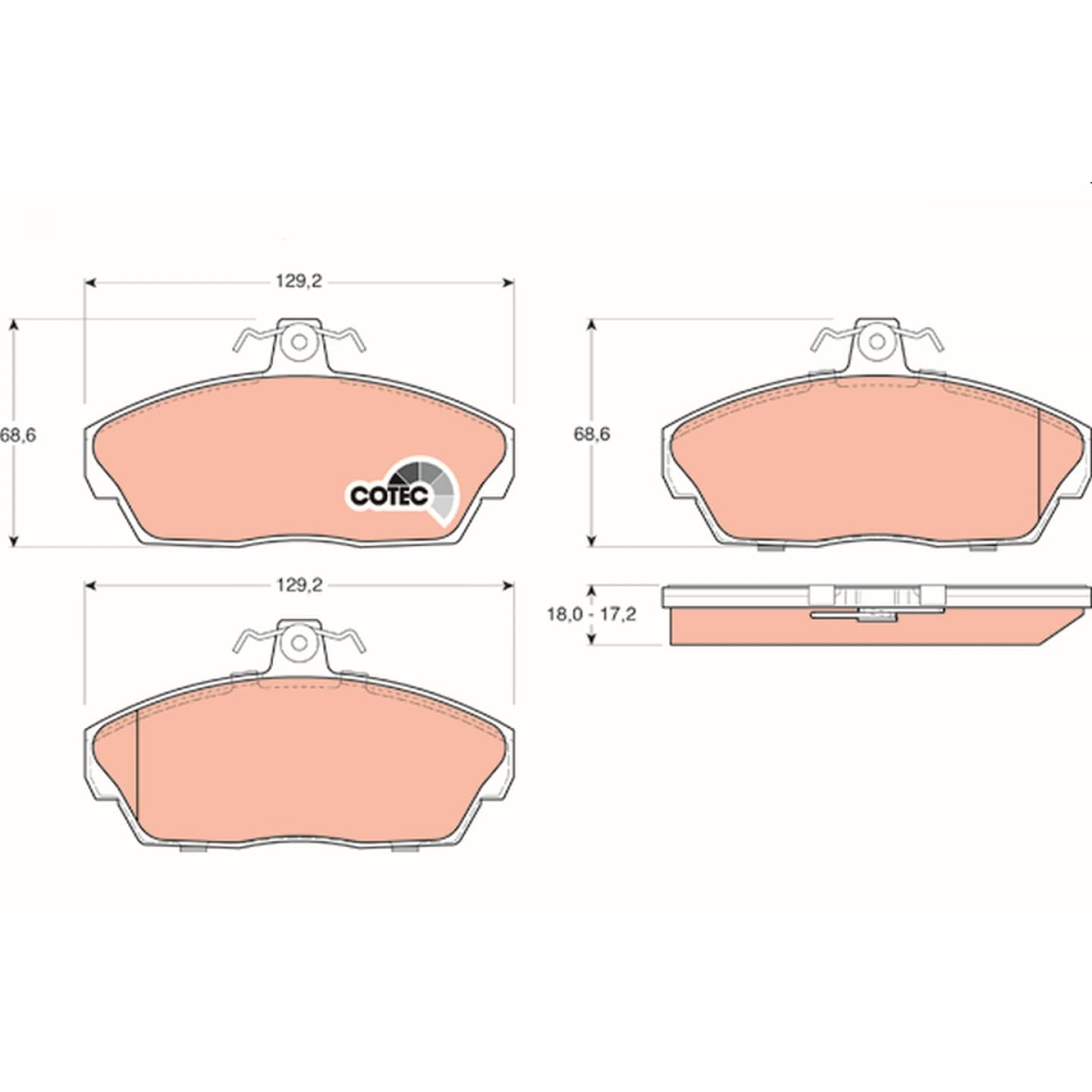 Brake pad set, front — Land Rover Freelander, Mahindra Bolero, Scorpio, Tata