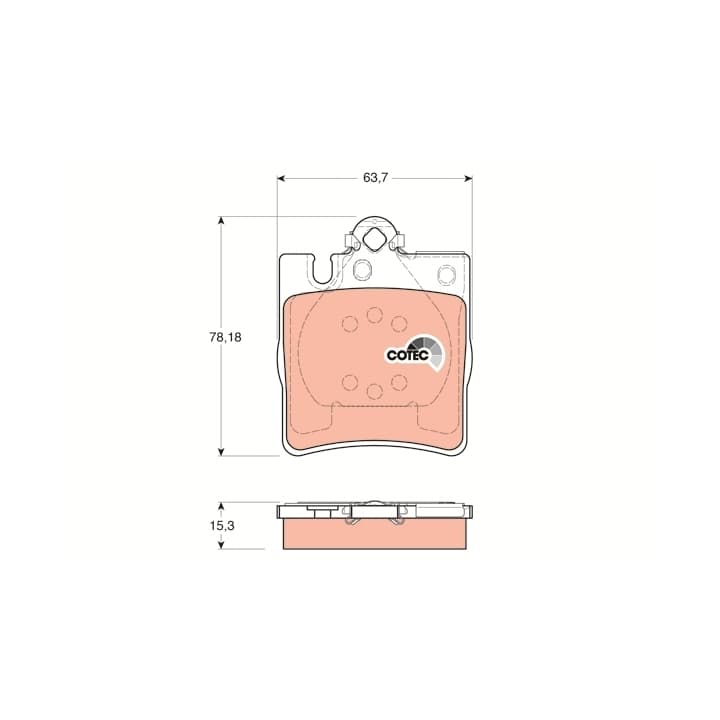 Brake pad set, rear — Mercedes-Benz C-Class (W203), E-Class (W210)