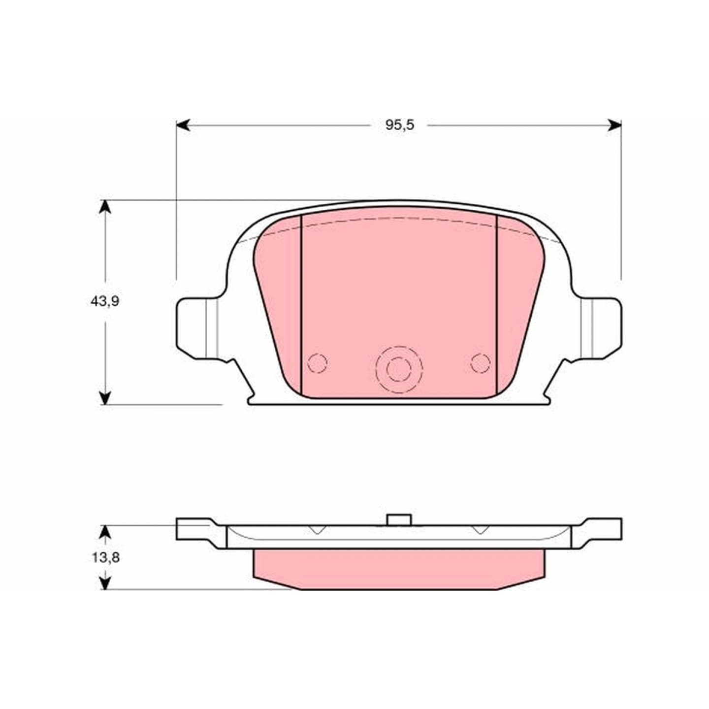Brake pad set, rear — Opel Corsa C, Tigra
