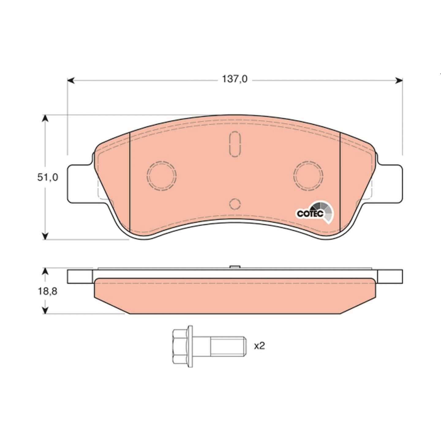 Brake pad set, front — Citroen Berlingo, C3, C4, Peugeot 1007, 207