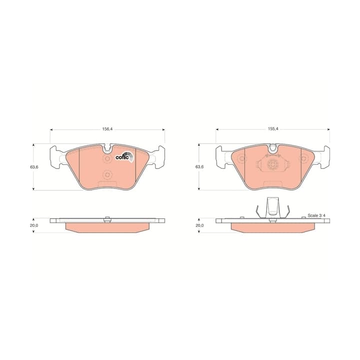 Brake pad set, front — BMW 3 Series (E46), X3 Series (E83), Z4 E85