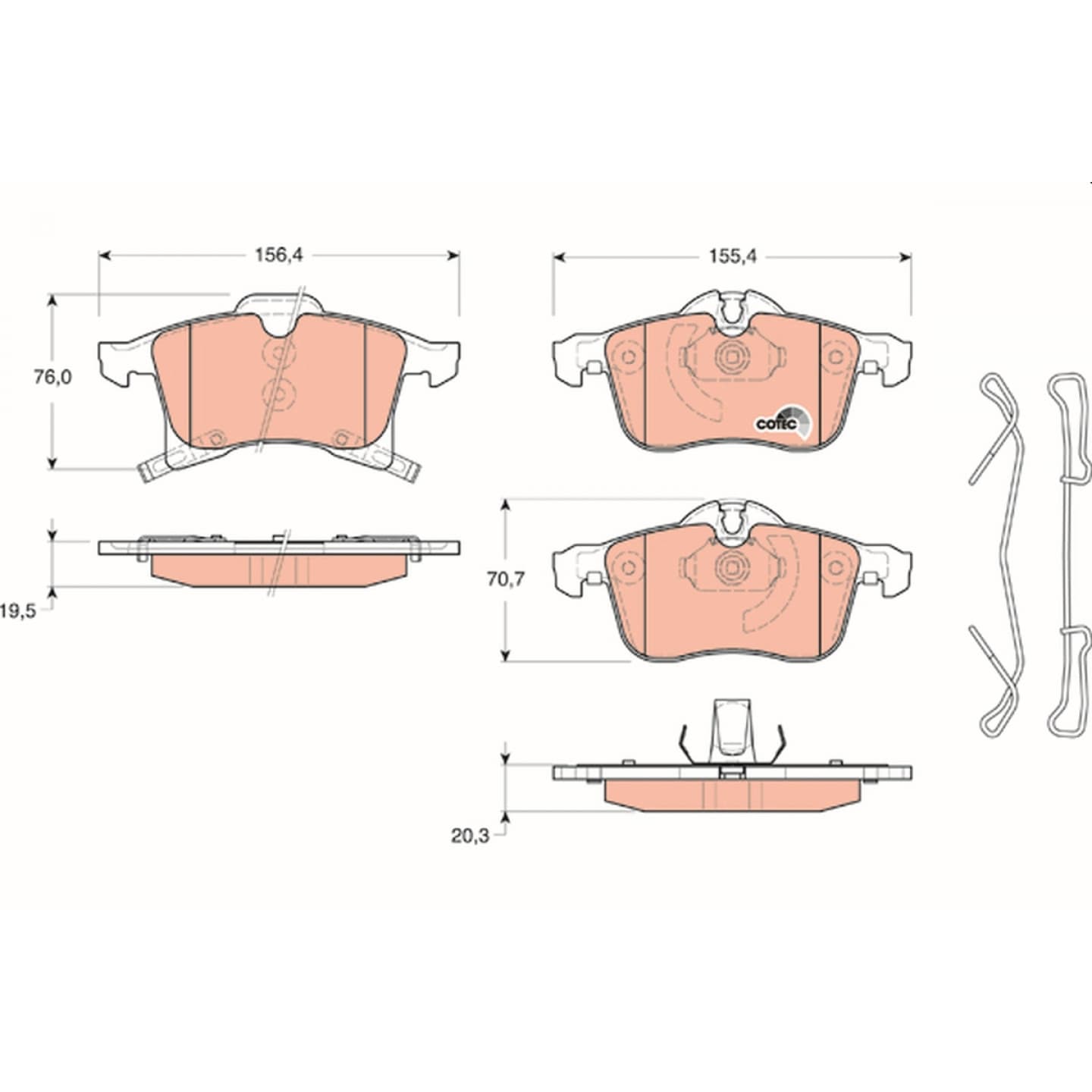 Brake pad set, front — Opel Adam, Astra G/H, Corsa C, Zafira