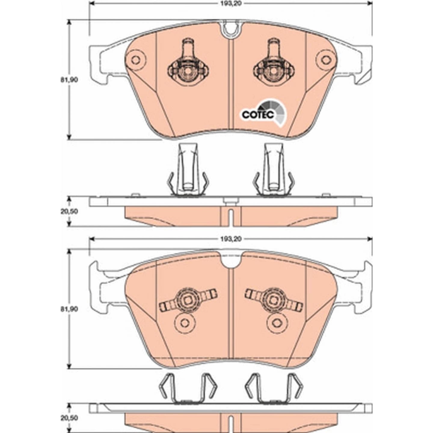 Brake pad set, front — Mercedes-Benz M-Class AMG, R-Class AMG