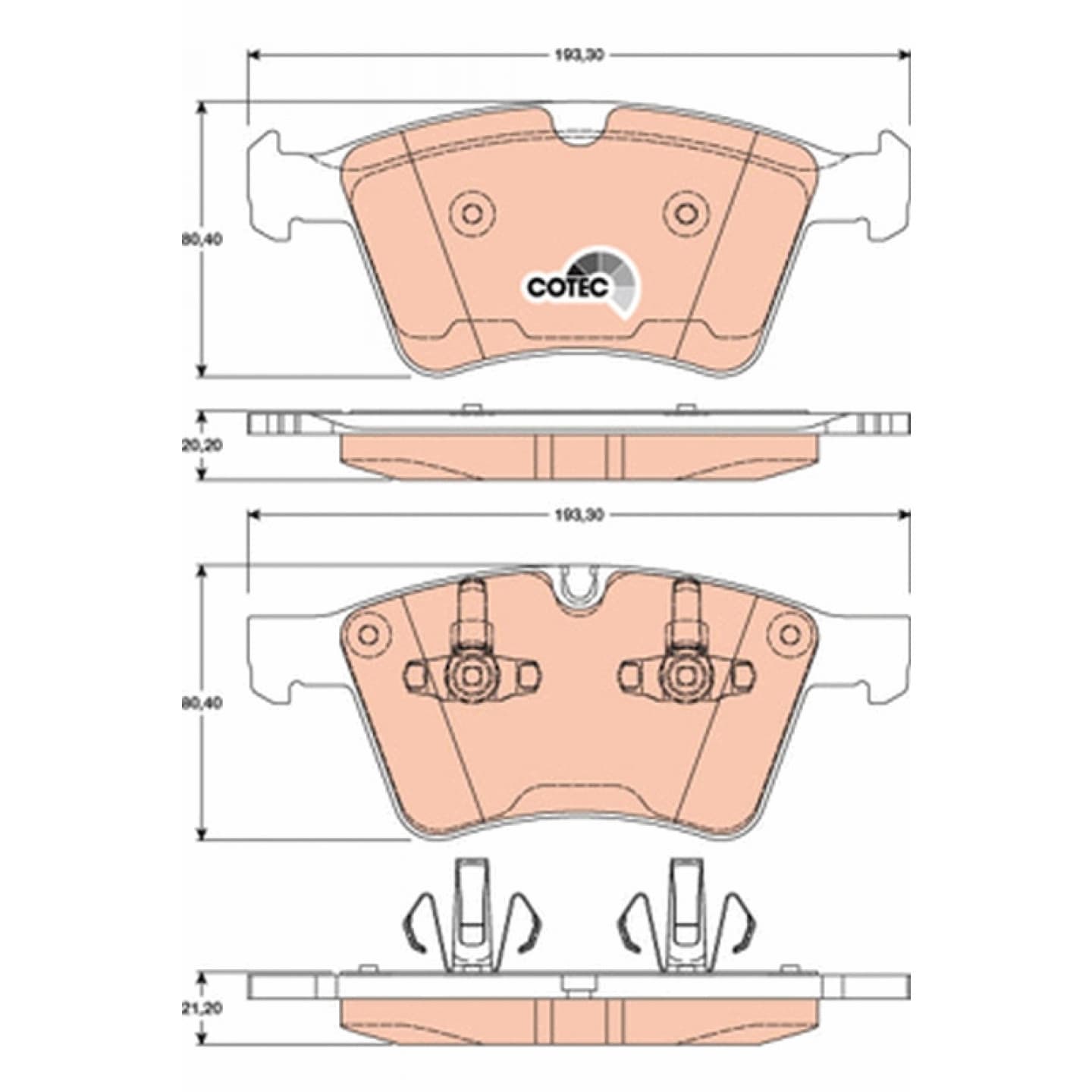Brake pad set, front — Mercedes-Benz GL-Class (X164), M-Class (W164)