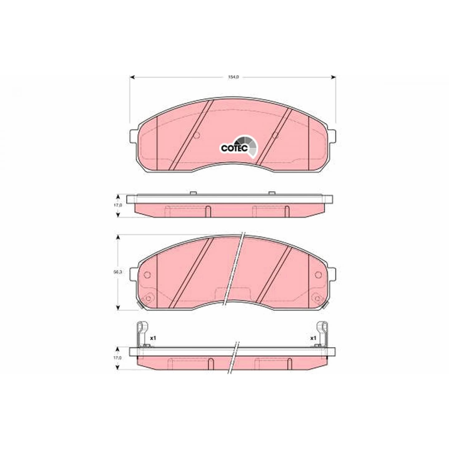 Brake pad set, front — Hyundai H100 Bakkie, Kia Carnival, Pregio