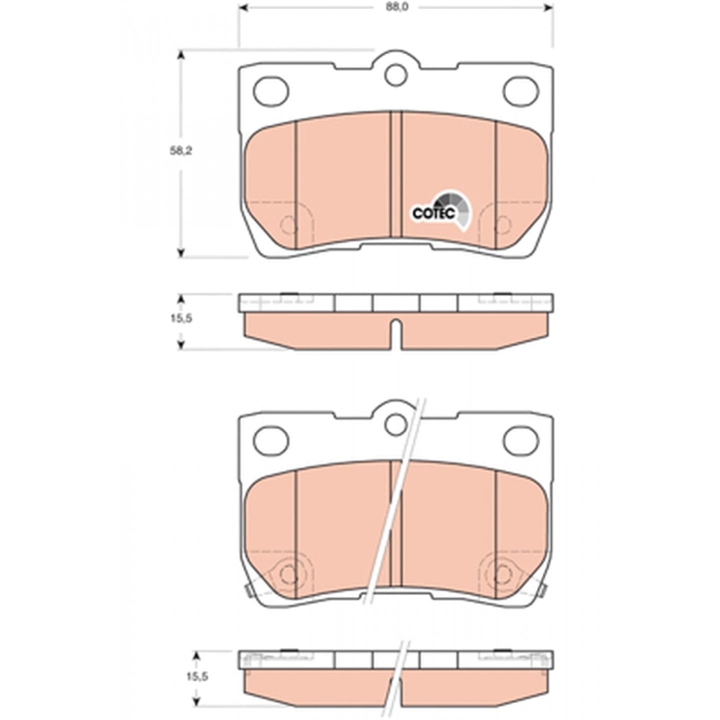Brake pad set, rear — Lexus GS, IS, LS