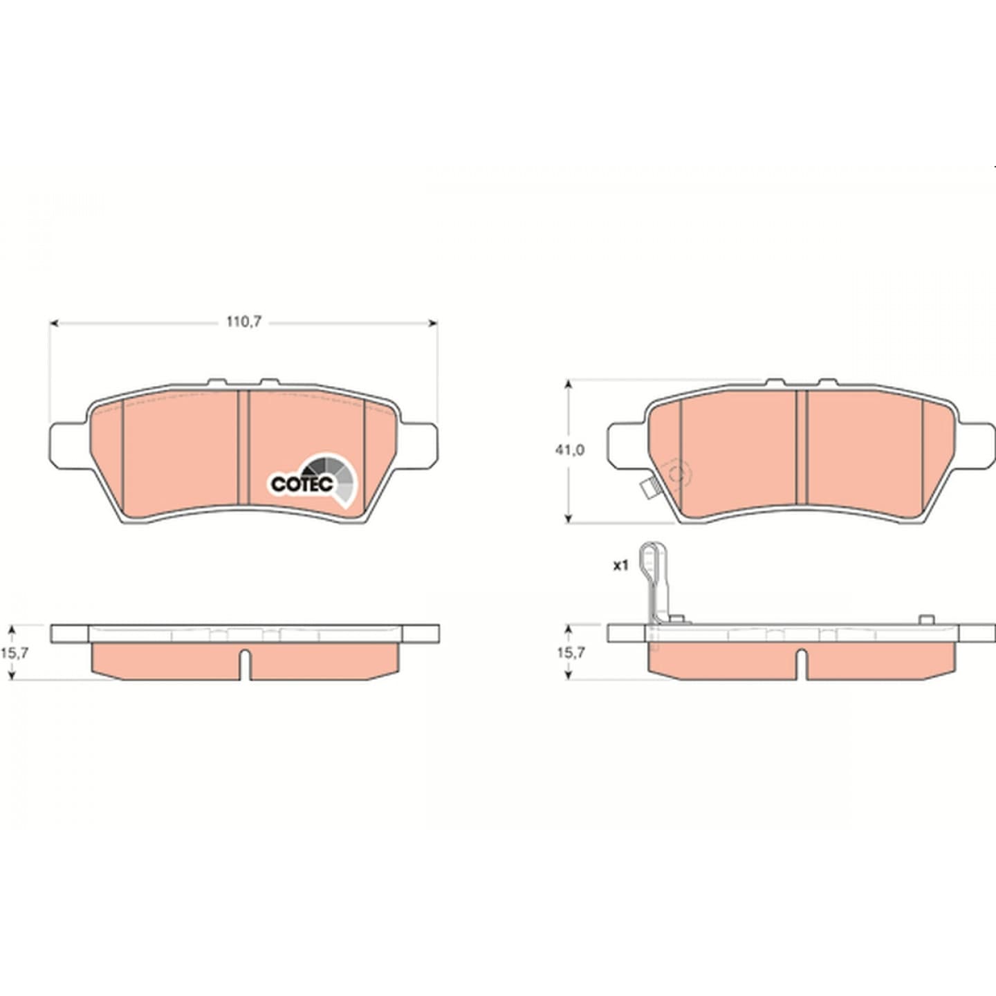 Brake pad set, rear — Nissan Pathfinder