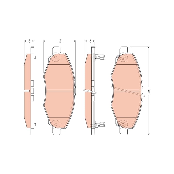 Brake pad set, front — Mahindra Xylo, Toyota Condor, Hilux, Innova
