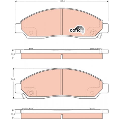 Brake pad set, front — Isuzu KB/KBS Series