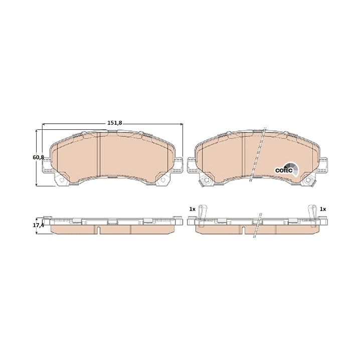 Brake pad set, front — Chevrolet Trailblazer, Isuzu D-MAX, MU-X, KB Series