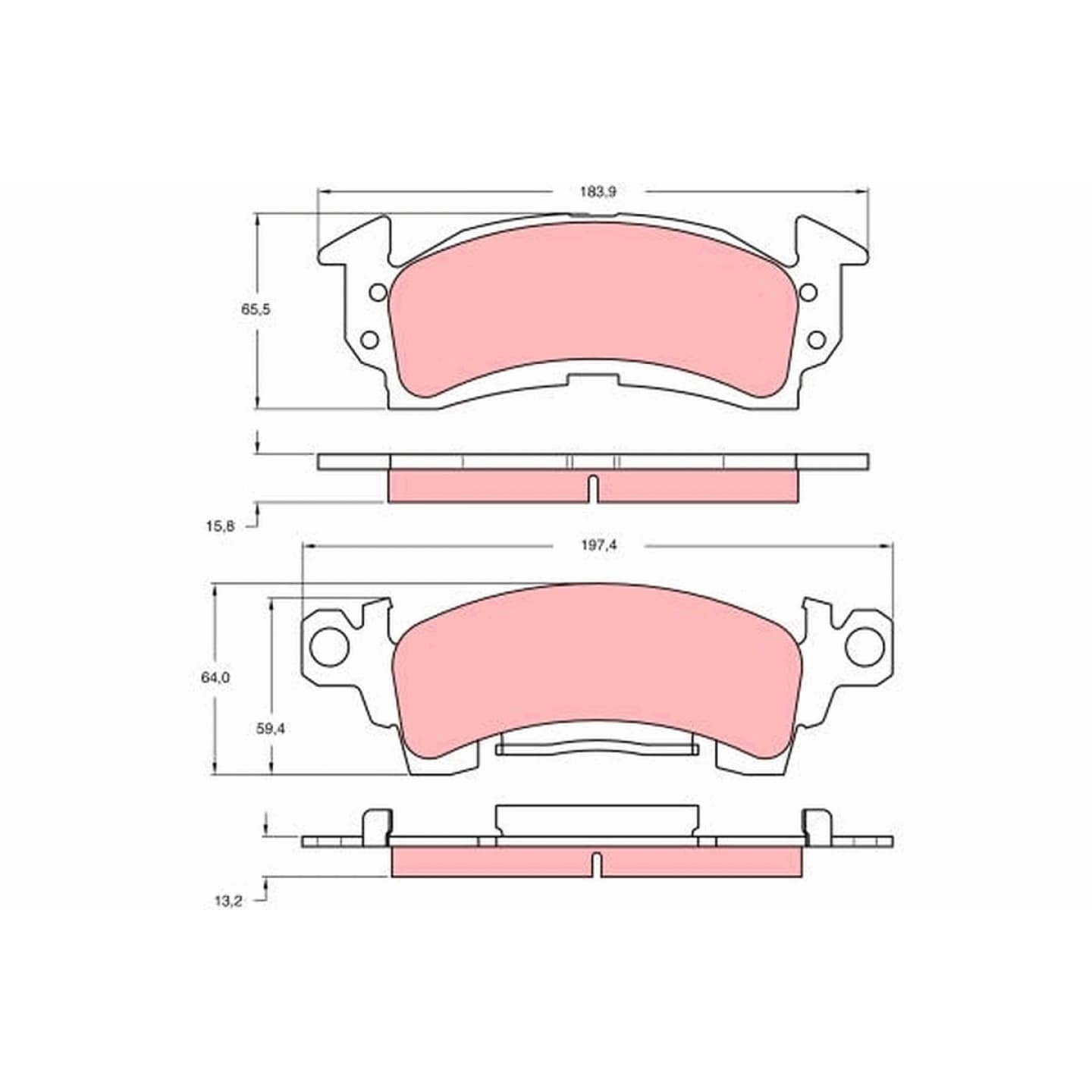 Brake pad set, front — Chevrolet Blazer, Commodore